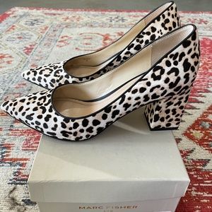 Marc Fisher Leopard Print Block Heels Size 7